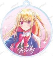 Used Keychain Ruby B Favorites Trading Ani-Art Aqua Label Acrylic F/S-M503 from