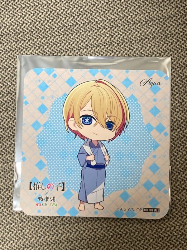 Favorite Ko Gokurakuyu Bonus Coaster Aqua F/S-M503 from japan Rare  Good conditi