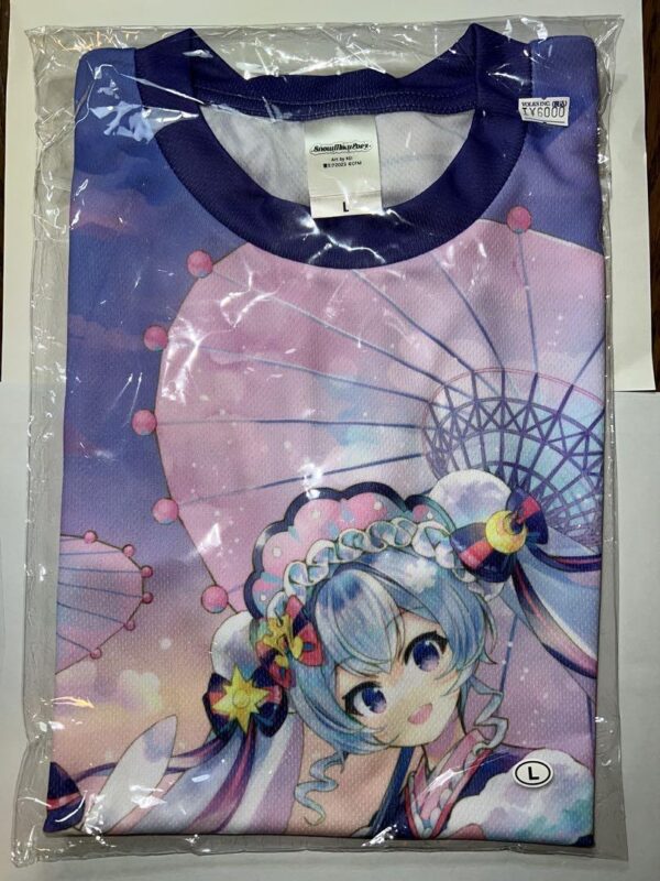 Snow Miku 2023 Full Graphic T-Shirt Size L F/S-M501 from japan Rare  Good condit