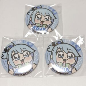 Konosuba Bukubu Lottery Do Can Badge Aqua F/S-M503 from japan Rare  Good conditi