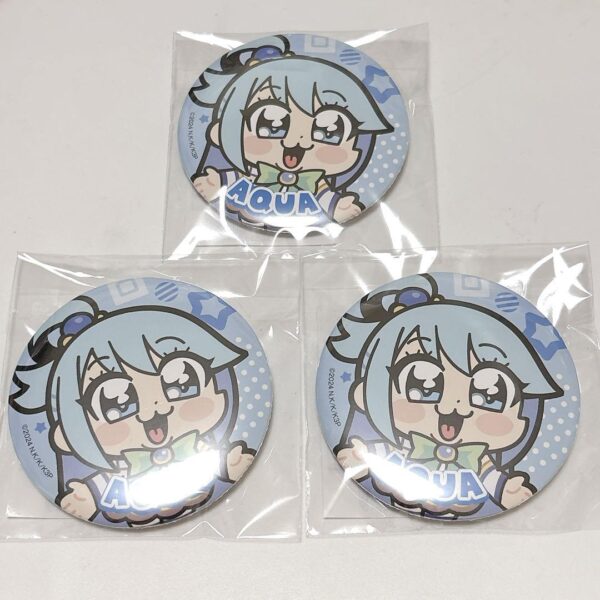 Konosuba Bukubu Lottery Do Can Badge Aqua F/S-M503 from japan Rare  Good conditi