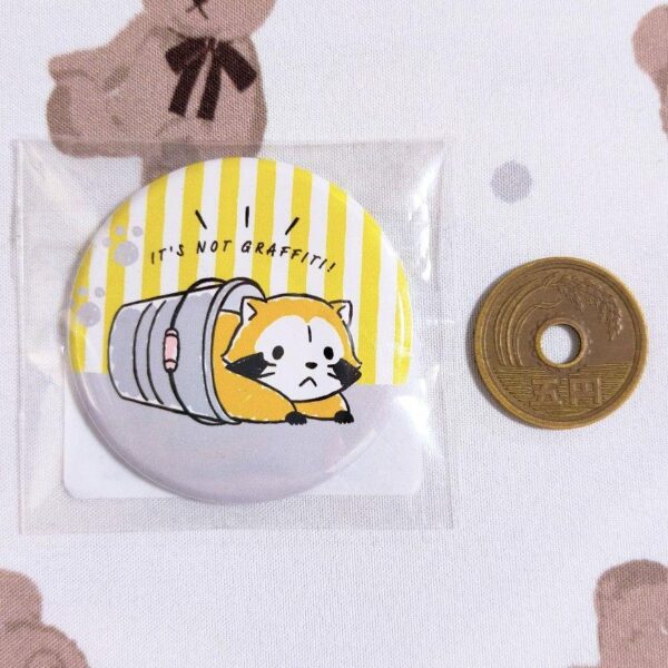 Rascal Can Badge Drawing Design 2 F/S-M501 from japan Rare  Good condition