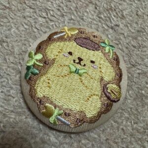 Sanrio Pom Pudding Embroidered Can Badge F/S-M501 from japan Rare  Good conditio