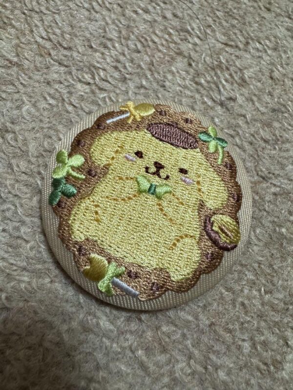Sanrio Pom Pudding Embroidered Can Badge F/S-M501 from japan Rare  Good conditio