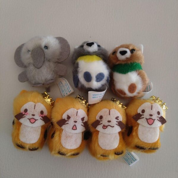 Fluffy Mascot Major Animal Rascal 7 Pieces F/S-M501 from japan Rare  Good condit