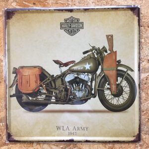 Harley-Davidson Wla Army 1942 Tin Sign F/S-M501 from japan Rare  Good condition