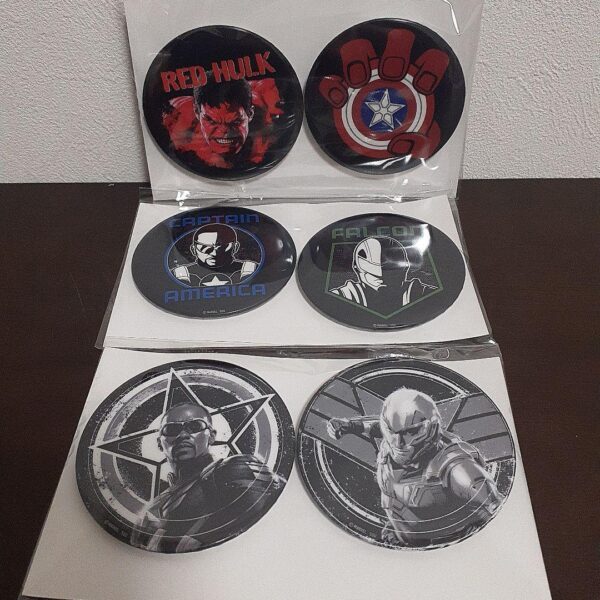 Captain America Happy Lottery H Prize Can Badge Set Of 3 F/S-M501 from japan Rar