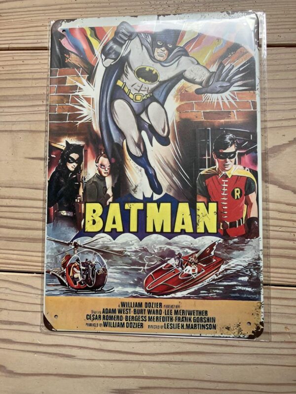 Batman Vintage Metal Sign Plate Tin American Comics F/S-M501 from japan Rare  Go