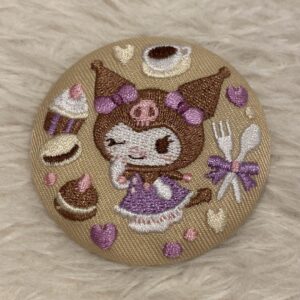 Sanrio Characters Embroidered Can Badge Biscuit 3 Kuromi F/S-M501 from japan Rar