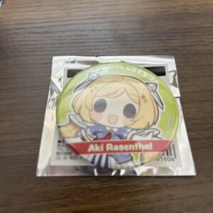 Hololive City Aki Rosenthal Can Badge F/S-M501 from japan Rare  Good condition