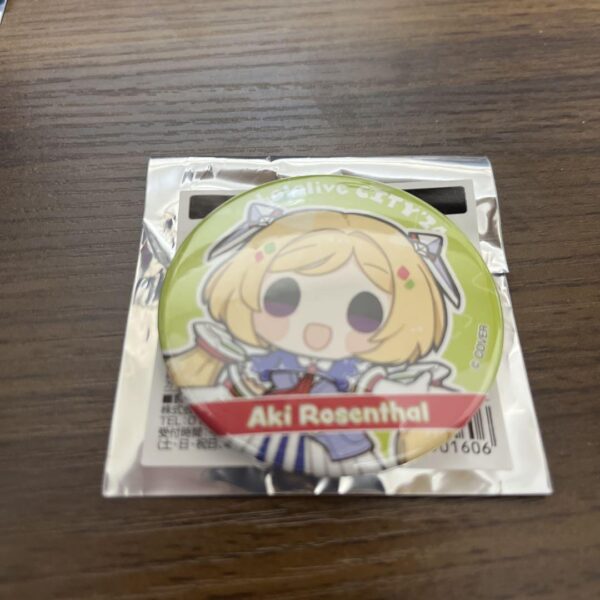 Hololive City Aki Rosenthal Can Badge F/S-M501 from japan Rare  Good condition