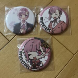 Old Mementri Kyu Can Badge Set Of 3 F/S-M501 from japan Rare  Good condition