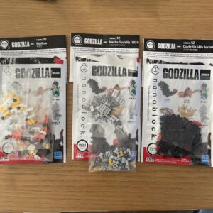Nanoblock Godzilla 3-Piece Set F/S-M503 from japan Rare  Good condition F/S-M503
