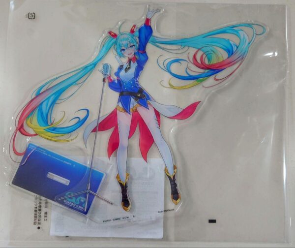 Gundam Hatsune Miku Big Acrylic Stand F/S-M501 from japan Rare  Good condition