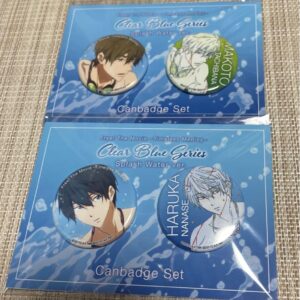 Free Clear Blue Series Can Badge Haruka Makoto F/S-M501 from japan Rare  Good co