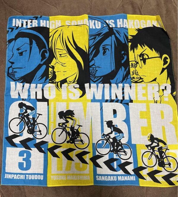 Yowamushi Pedal Weak Hand Towel Handkerchief F/S-M501 from japan Rare  Good cond