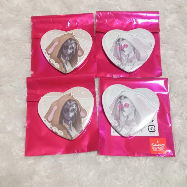 Personality 5 Sanrio Heart Can Badge Black And White Impermanence Set Of 4 F/S-M