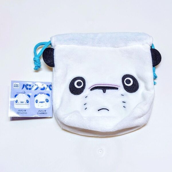 Gacha Panda Kopanda Fluffy Face Drawstring Bag Papanda F/S-M503 from japan Rare