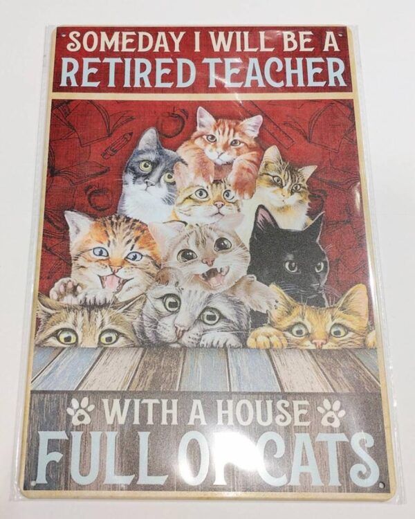 Cat Retro Tin Signboard Iron Plate Metal American Goods F/S-M501 from japan Rare
