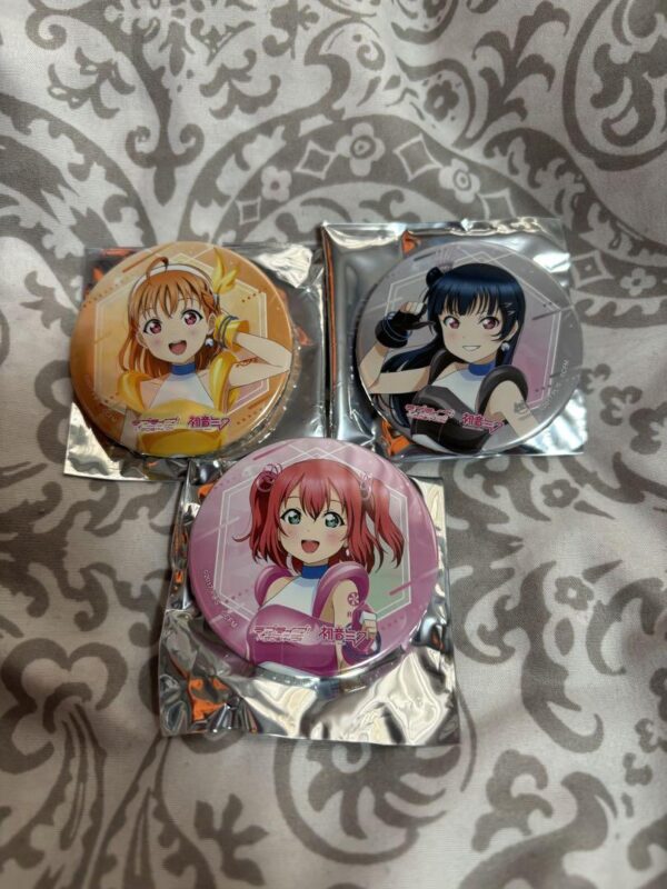 Love Live Sunshine Aqours 3 Can Badges Chika Yoshiko Ruby F/S-M501 from japan Ra