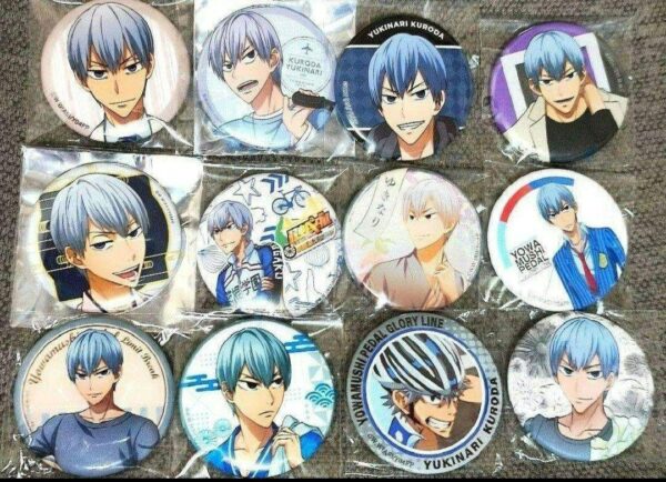 Yowamushi Pedal Kuroda Yukinari Can Badge Set Of 12 F/S-M501 from japan Rare  Go