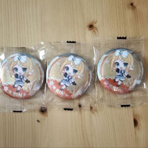 Gacha Yuki Miku Play 2025 C Prize Can Badge Kagamine Rin 3-Piece Set F/S-M501 fr