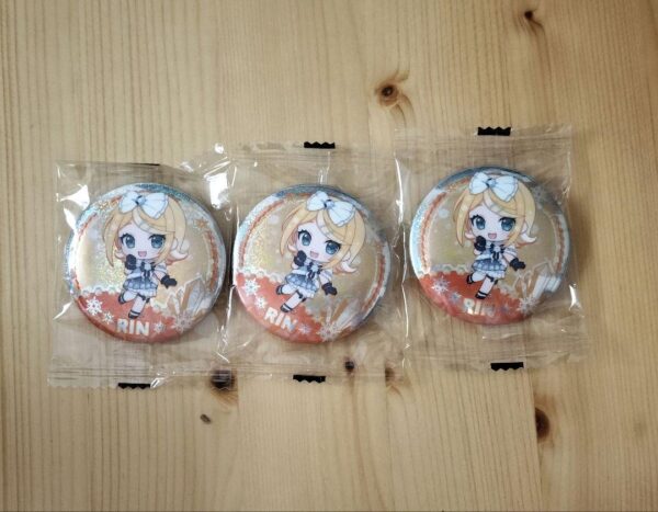 Gacha Yuki Miku Play 2025 C Prize Can Badge Kagamine Rin 3-Piece Set F/S-M501 fr