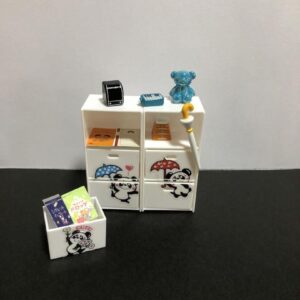 Miniature Furniture 3 Tier Box Showa Retro Panda F/S-M501 from japan Rare  Good