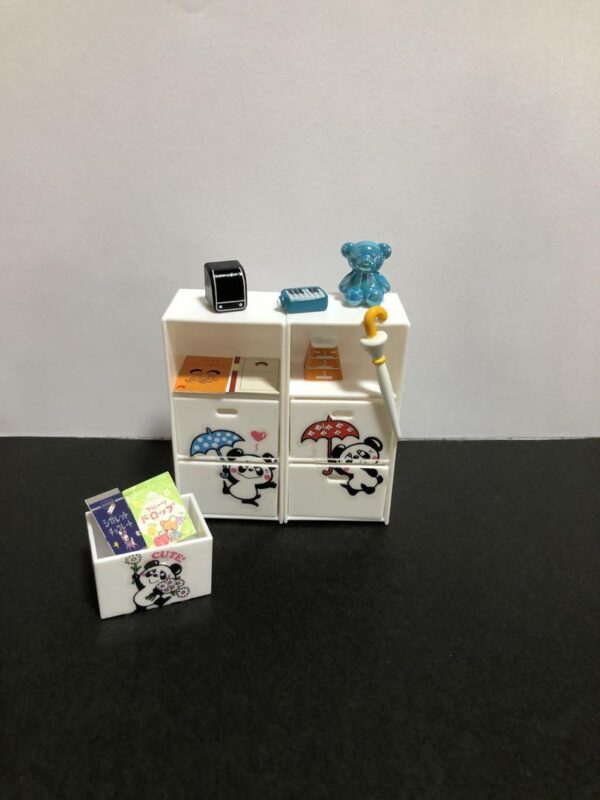Miniature Furniture 3 Tier Box Showa Retro Panda F/S-M501 from japan Rare  Good