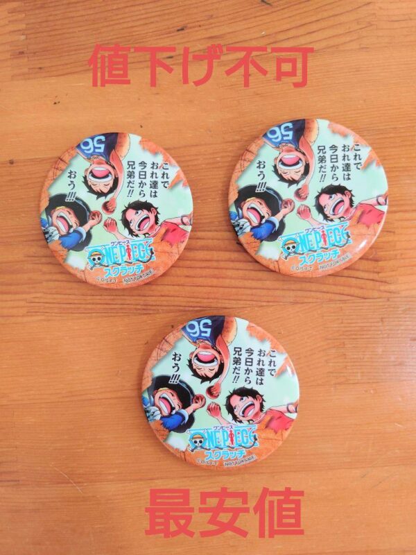 Novelty Scratch One Piece Can Badge Set Of 3 F/S-M501 from japan Rare  Good cond