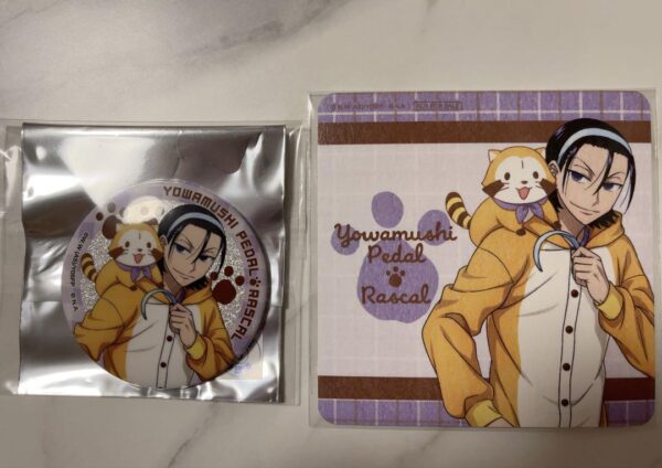 Yowamushi Pedal Rascal Todo Can Badge Coaster Set F/S-M501 from japan Rare  Good