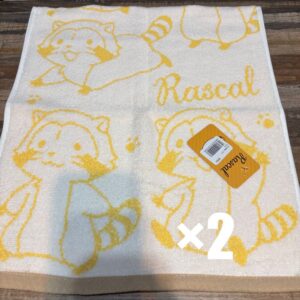 2 Rascal Face Towels F/S-M501 from japan Rare  Good condition