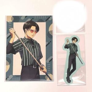 Attack On Titan Round1 Levi Postcard Sticker F/S-M501 from japan Rare  Good cond
