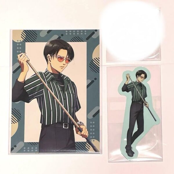 Attack On Titan Round1 Levi Postcard Sticker F/S-M501 from japan Rare  Good cond