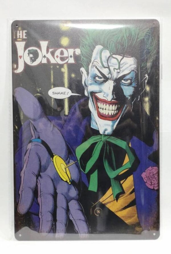 Joker Batman Tin Signboard Iron Plate Metal F/S-M501 from japan Rare  Good condi
