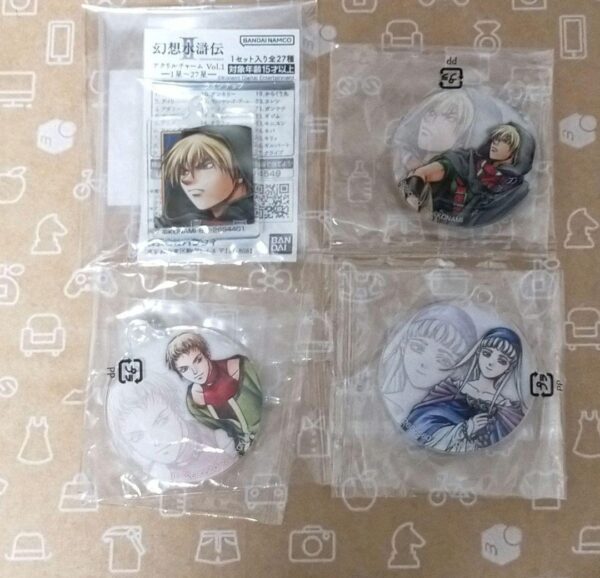 Fantasy Suikoden Acrylic Charm 4 Pieces F/S-M501 from japan Rare  Good condition