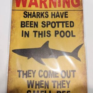 Shark Tin Signboard Iron Metal Plate F/S-M501 from japan Rare  Good condition