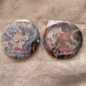 Red Feather Community Fundraising Piapro Hatsune Miku Can Badge Hokkaido Limited