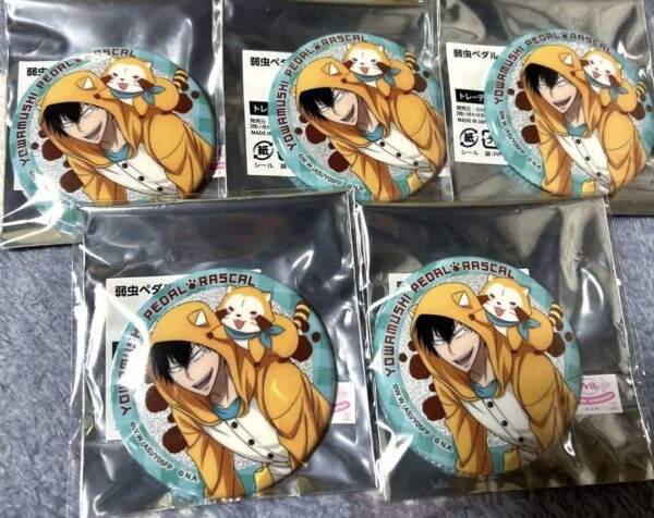 Yowamushi Pedal Arakita Can Badge Rascal F/S-M501 from japan Rare  Good conditio