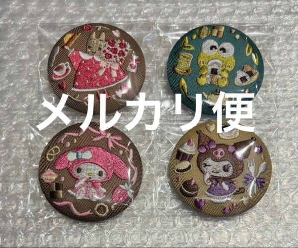 Sanrio Embroidery Can Badge My Melo Kuromi Keroppi Sam F/S-M501 from japan Rare