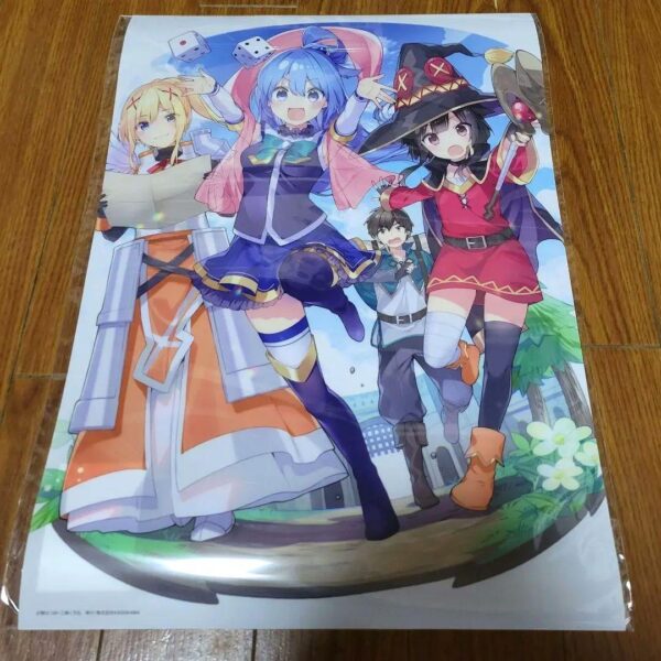 Aqua Megumin Darkness Kazuma Konosuba Lottery Do Clear Poster F/S-M503 from japa