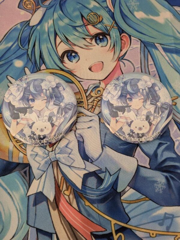 Snow Miku2025 Glittering Can Badge Miku Art By Tsunako 2 F/S-M501 from japan Rar