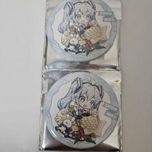 Snow Miku Gigo Cafe Snowmiku Can Badge Hatsune F/S-M501 from japan Rare  Good co