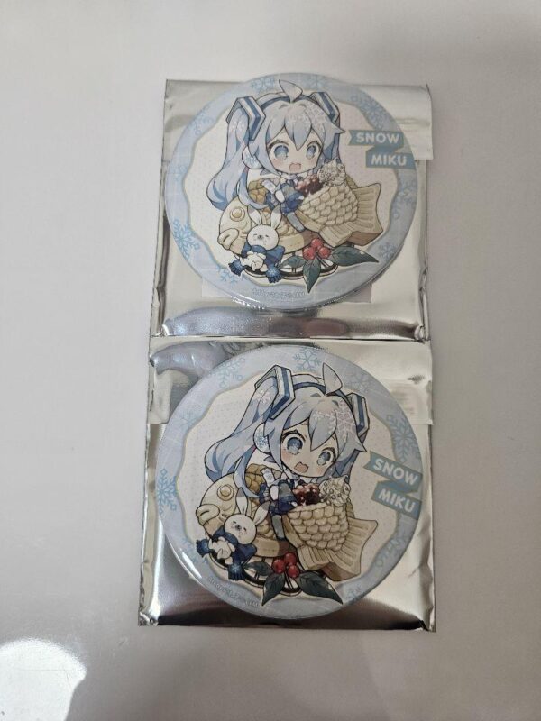 Snow Miku Gigo Cafe Snowmiku Can Badge Hatsune F/S-M501 from japan Rare  Good co