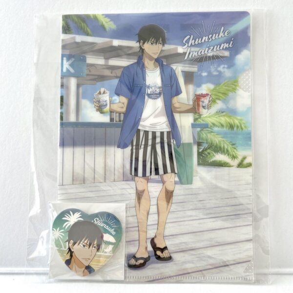 091 Imaizumi Shunsuke Beach House Heart Can Badge Yowamushi Pedal Clear File F/S
