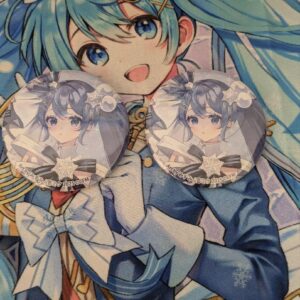 Snow Miku2025 Glittering Can Badge Miku Art By Misumi 2 F/S-M501 from japan Rare
