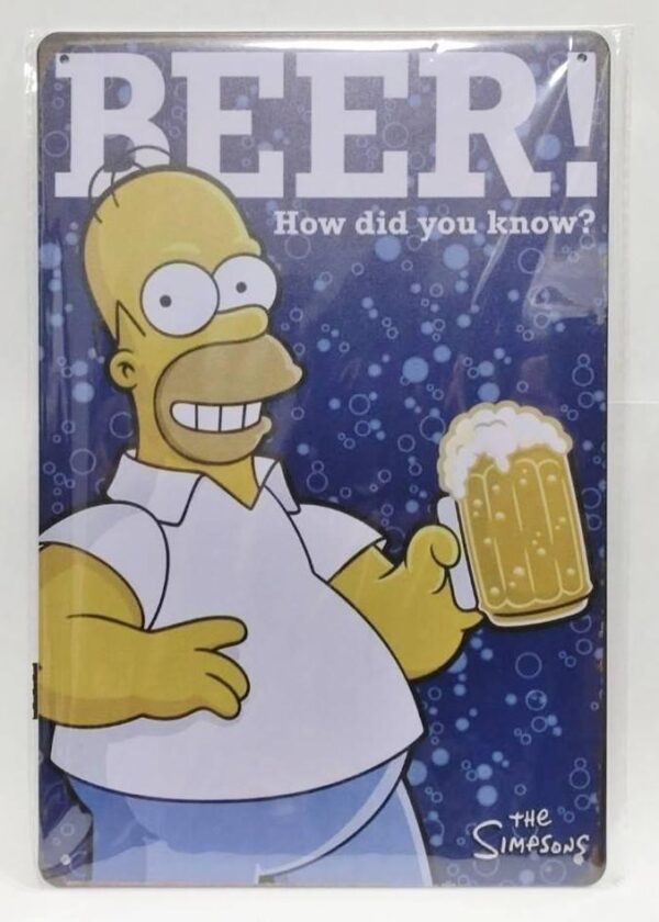 The Simpsons Homer Tin Signboard Iron Metal Plate F/S-M501 from japan Rare  Good
