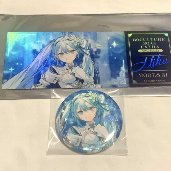 Hatsune Miku 39Culture 2024 Can Badge Laser Ticket World F/S-M501 from japan Rar