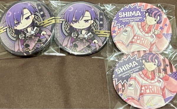 Urashima Sakata Fune Shima Can Badge F/S-M501 from japan Rare  Good condition