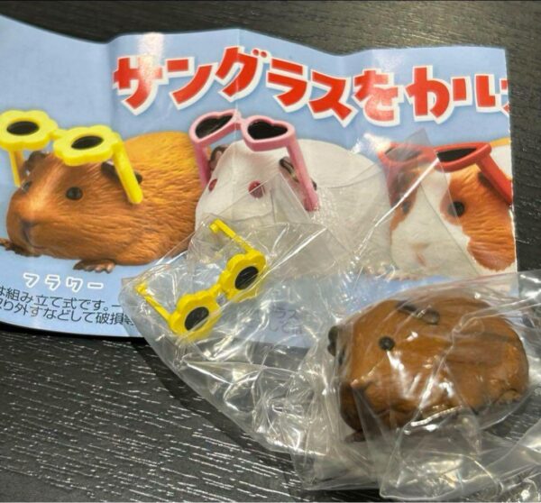 Guinea Pig Gacha Flower Wearing Sunglasses F/S-M503 from japan Rare  Good condit